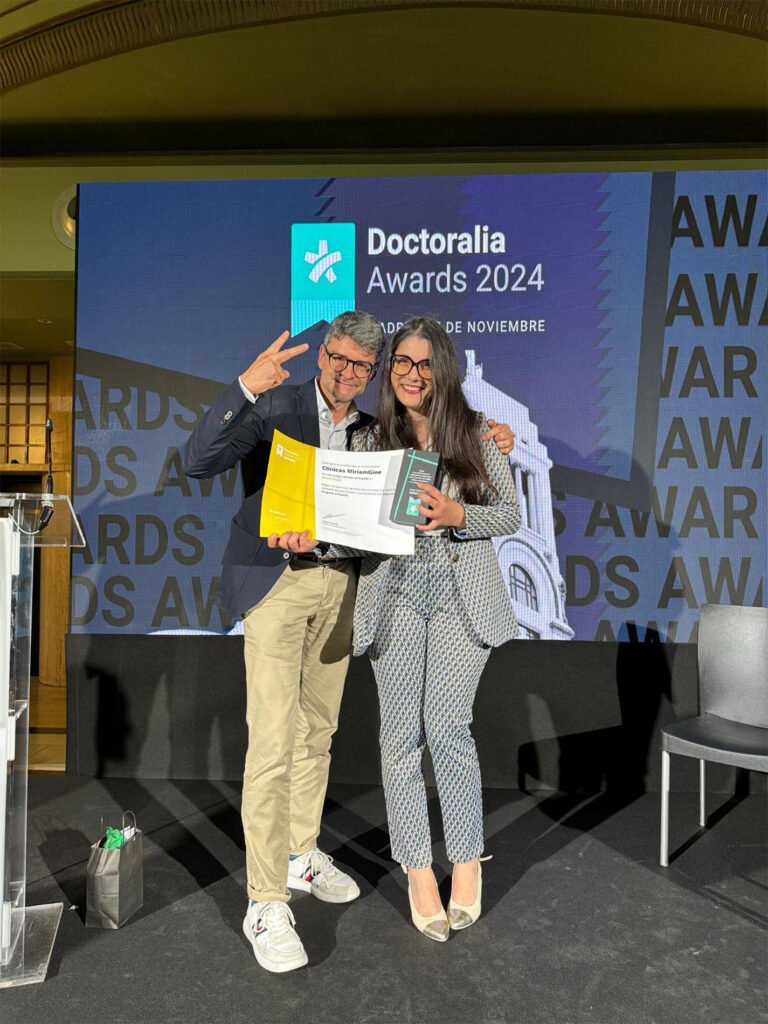 Premio a clínicas MiriamGine como clínica ginecológica mejor valorada de España Doctoralia Awards